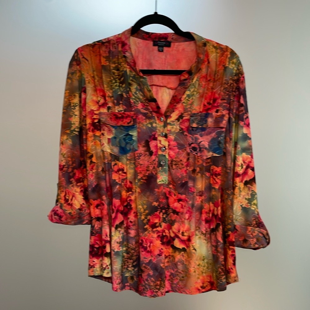 COCOMO petite large 3/4 length sleeve top